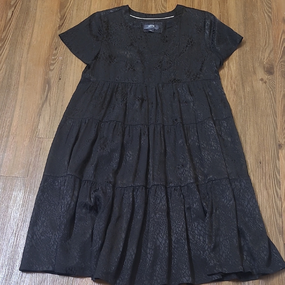 Anthropologie Black Patterned Dress used good condition‎ .